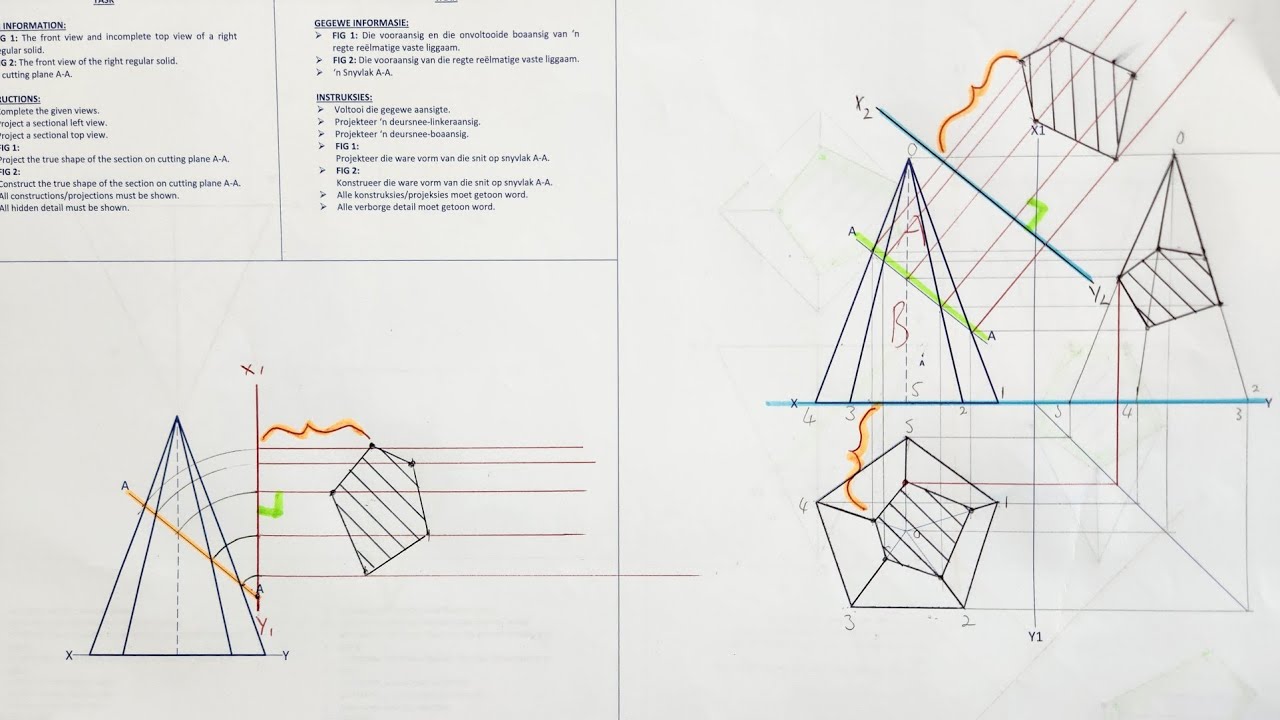 Solid Geometry - Sectional Left View and Projecting a True Shape - HSE | Page 8-13 | Grade 10