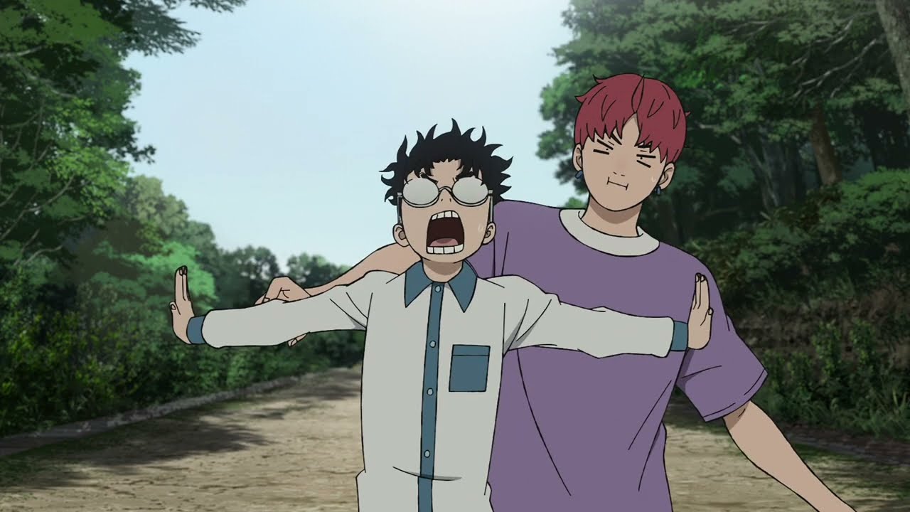 Jiji and Okarun arguing over Momo | Dandadan Dub