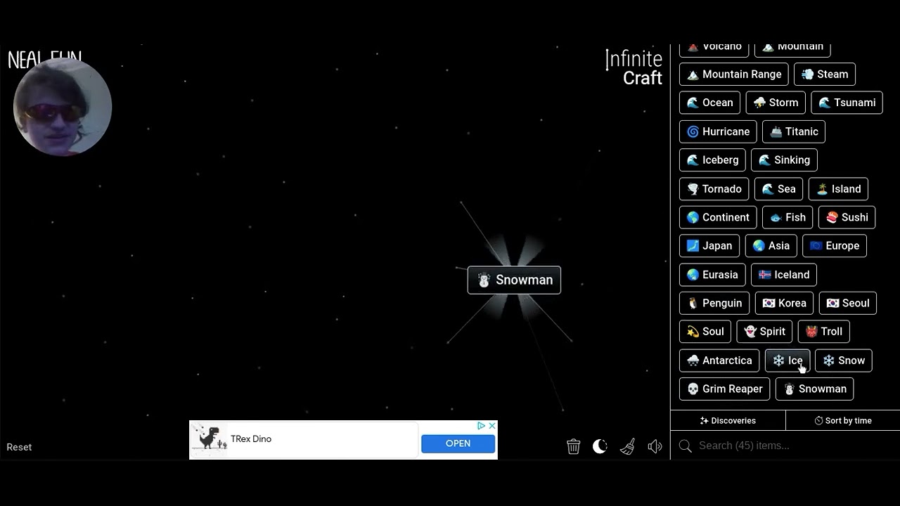 Infinite Craft 100 items speedrun 11:29.63