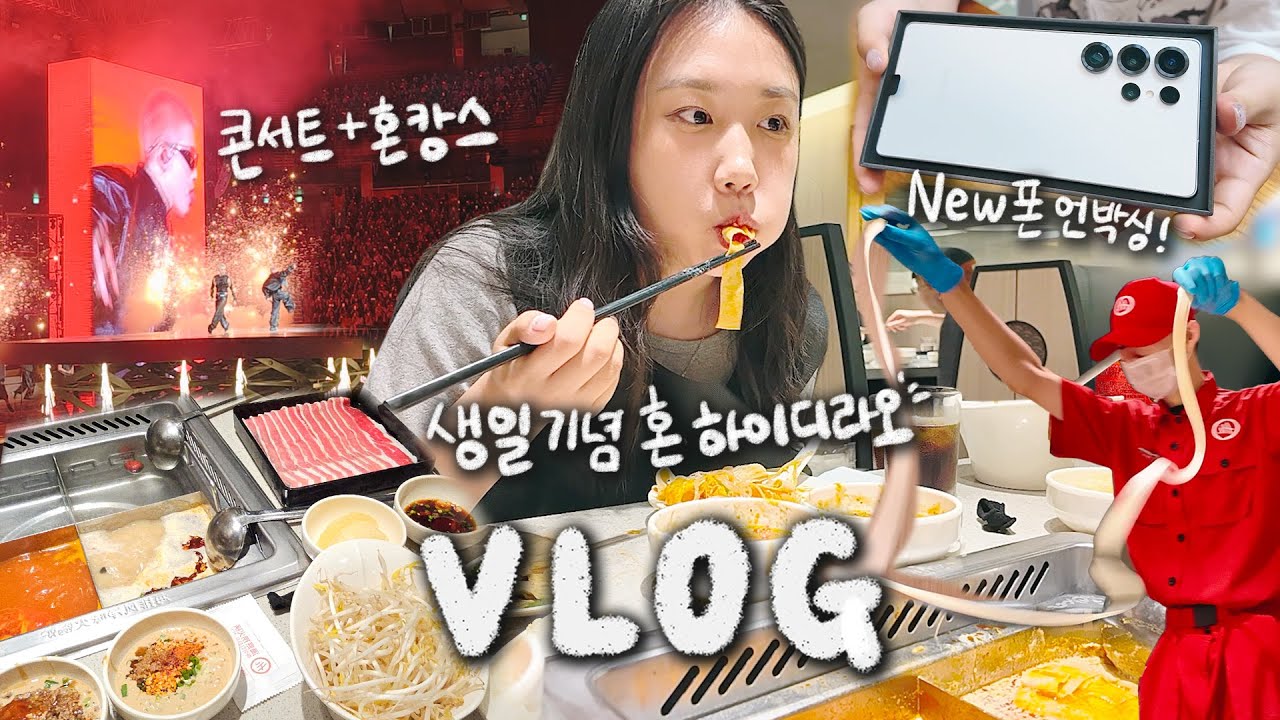 혼자 콘서트가고, 하이디라오 뿌시고, 새 폰 뜯는 생일맞이 혼캉스 VLOG / 갤럭시 s25 울트라를 산 이유.avi / 하이디라오 조합 추천!