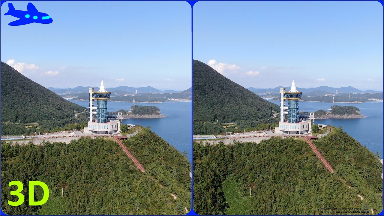 Drone 3D, Space Launch Observatory, 3D video, Stereogram, Magic eye, 3D SBS, Hyper Stereo