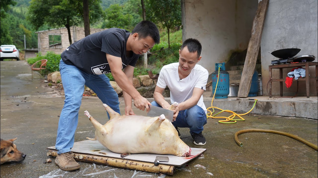 华农兄弟：应季水果熟了，邀请兄弟过来尝一下，再宰只羊来烤