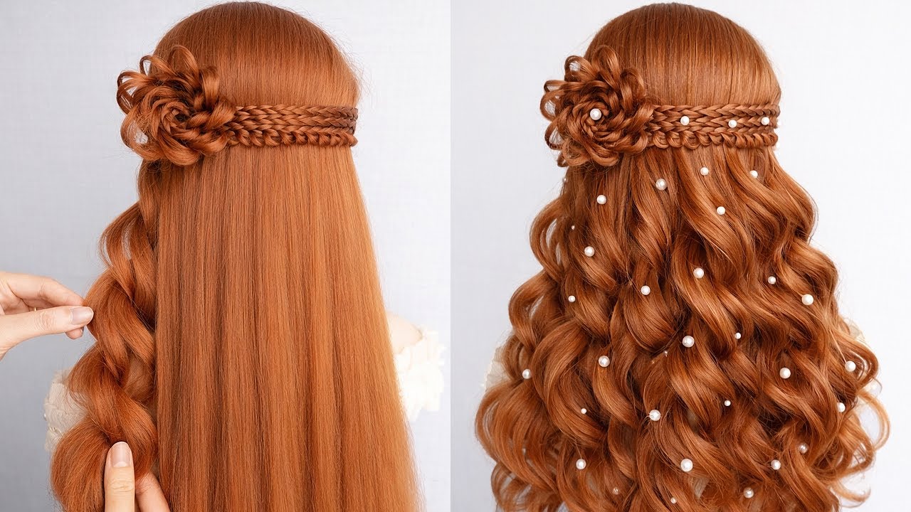 TOP Easy Hairstyle | | Elegant Half Up Half Down for Wedding & Prom | New Hairstyle