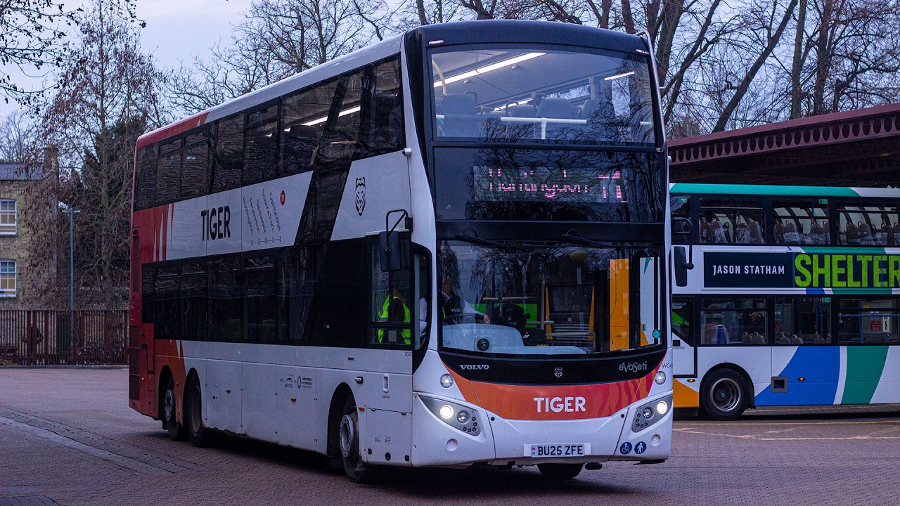 Whippets | BU25ZFE WG458 | T1 to Cambridge | Volvo B8L ZF