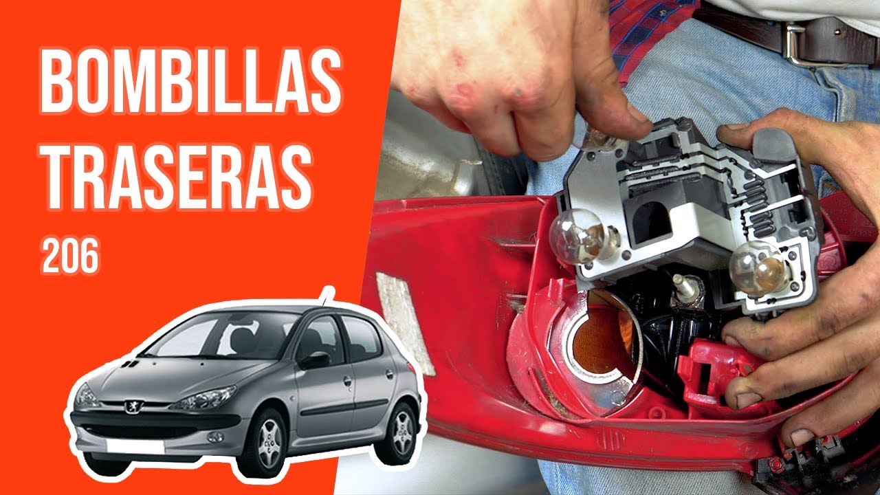 Cómo cambiar las bombillas traseras PEUGEOT 206 💡