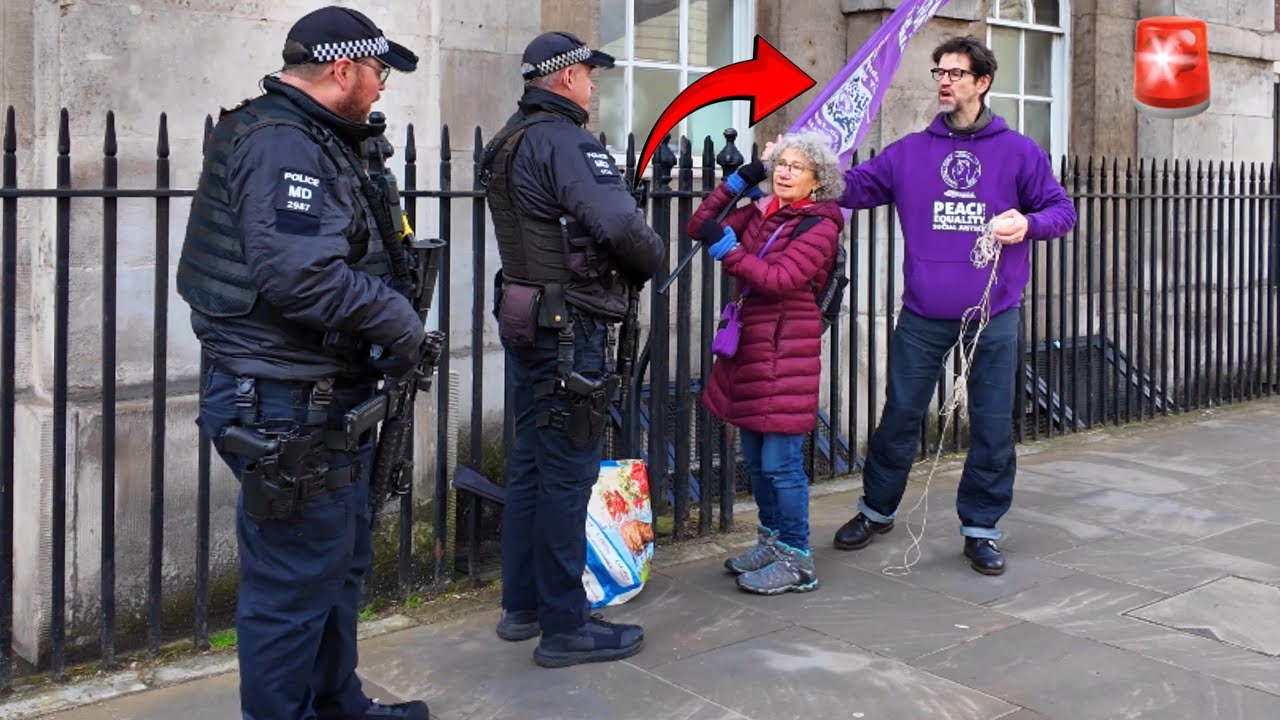 CAUGHT!🚨 Armed Police Rush to STOP Protesters from Doing THIS at Horse Guards