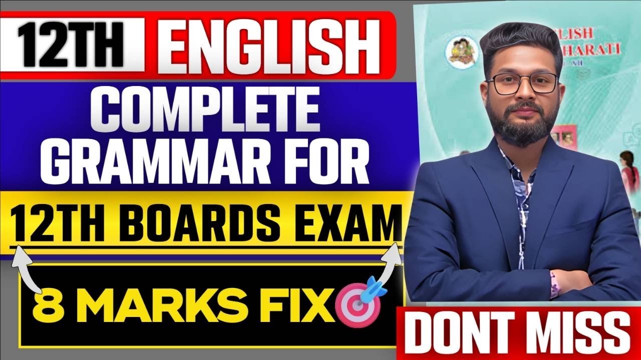 12th English Complete Grammar for 12th Board Exam 2026 | Class 12 English Grammar |JR College | 