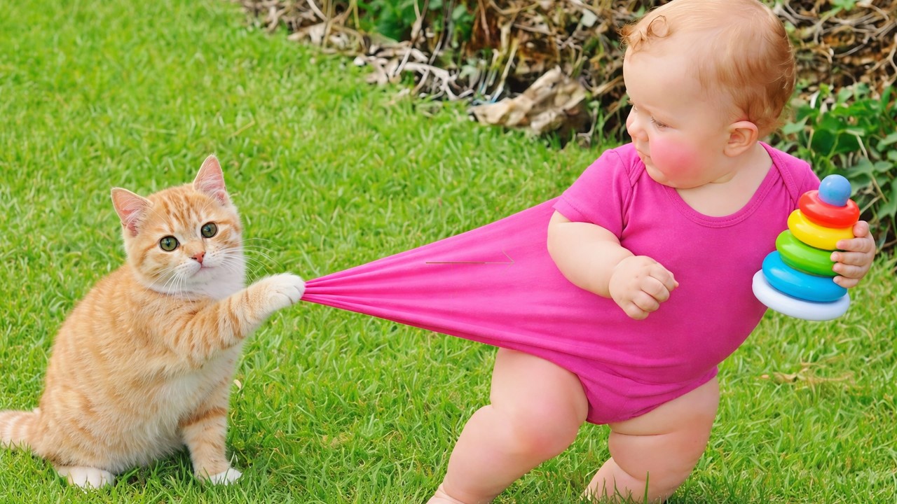 Try Not To Laugh: Funny Babies & Cats Playing Together | Adorable Baby Moments