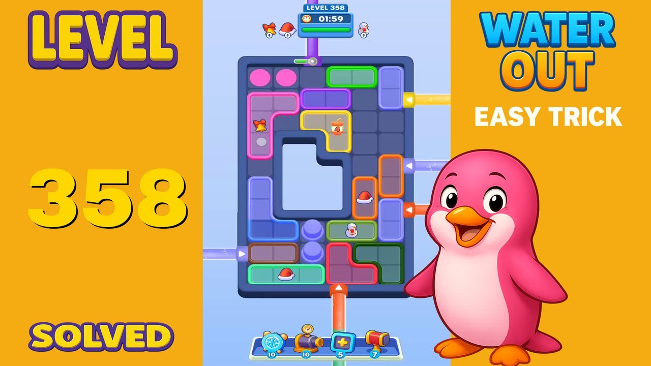 Water Out Puzzle Level 358 &ndash; Easy Solutions