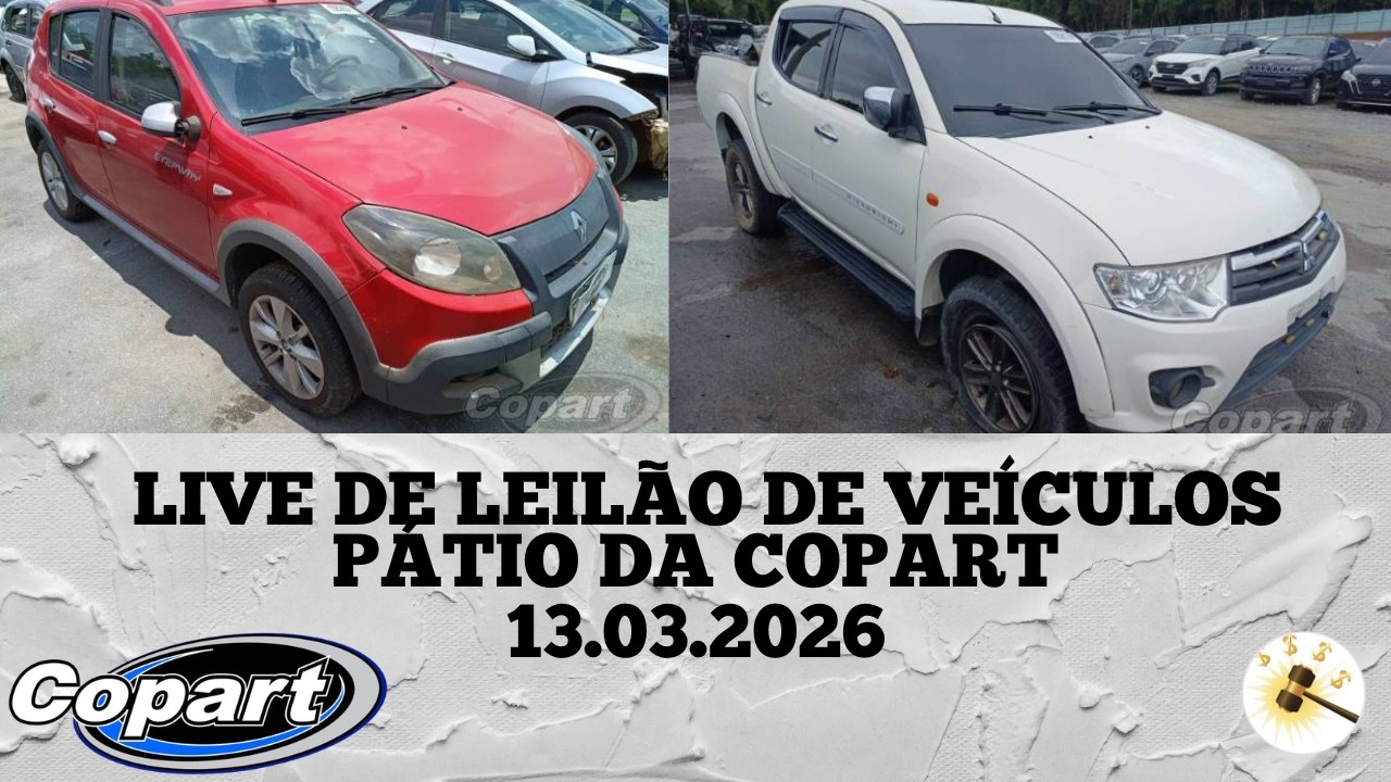 LIVE DE LEILÃO DE VEÍCULOS NO PÁTIO DA COPART 13.03.2026
