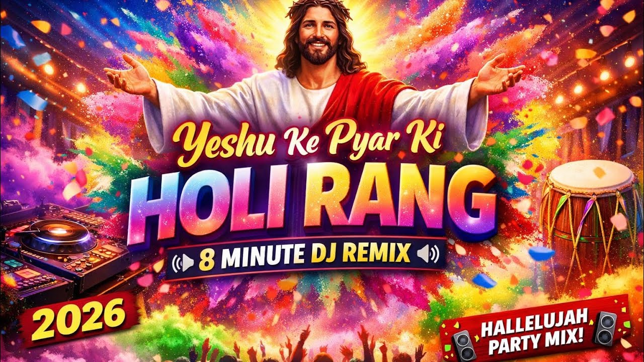 Yeshu Ke Pyar Ki Holi Rang 2026 | 8 Minute DJ Remix | Christian Holi Song | Hallelujah Party Mix 🎨🔥