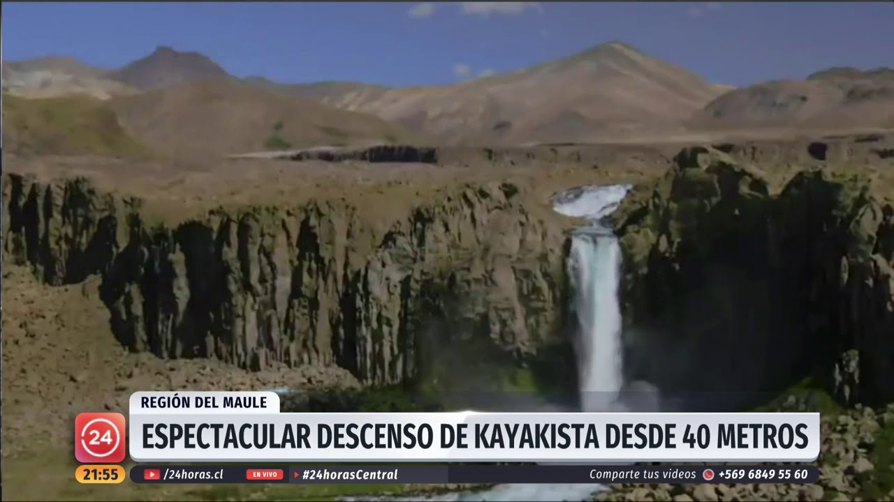 Salto del Maule: Kayakista descendió la segunda cascada más alta del mundo