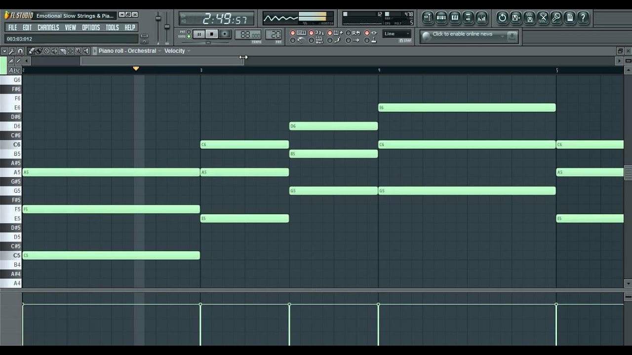 Very Emotional Slow Strings & Piano Beat FL Studio 10 ( TheElectronicBeatZ )