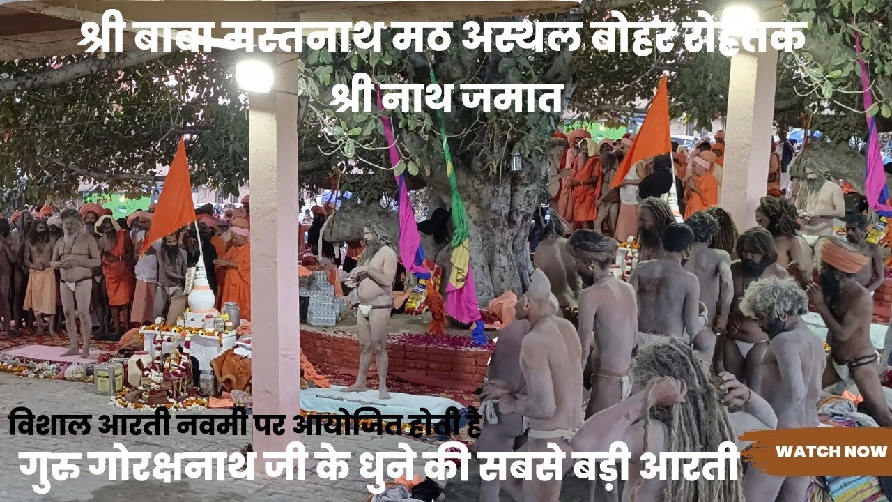 गुरु गोरक्षनाथ जी धुने की सबसे बड़ी आरती। श्री नाथ जमात। नवमी पर। रोहतक में।