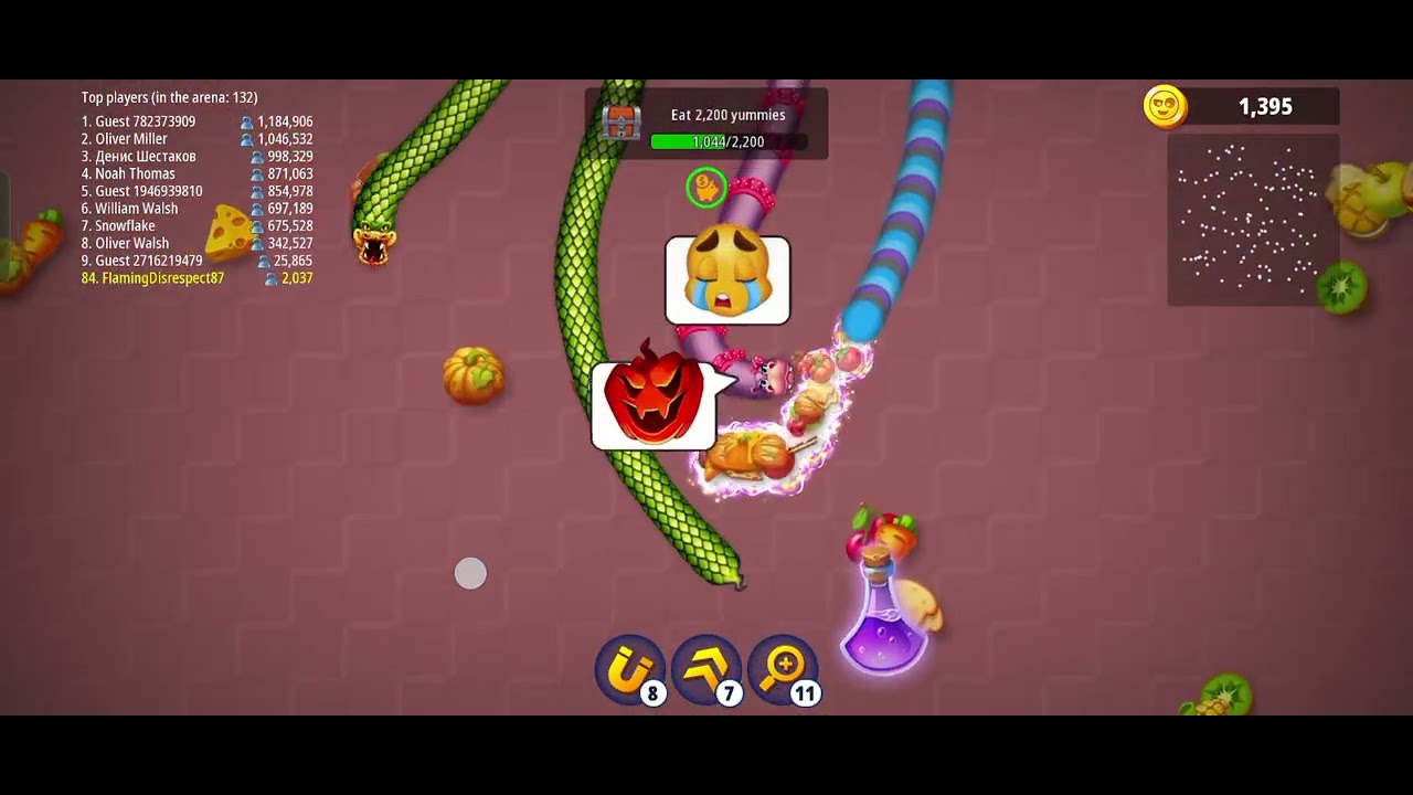 Snake worm 🪱🪱#battle #gameplay #bigbattle #augmentedrealitygame #snake #wormszone 