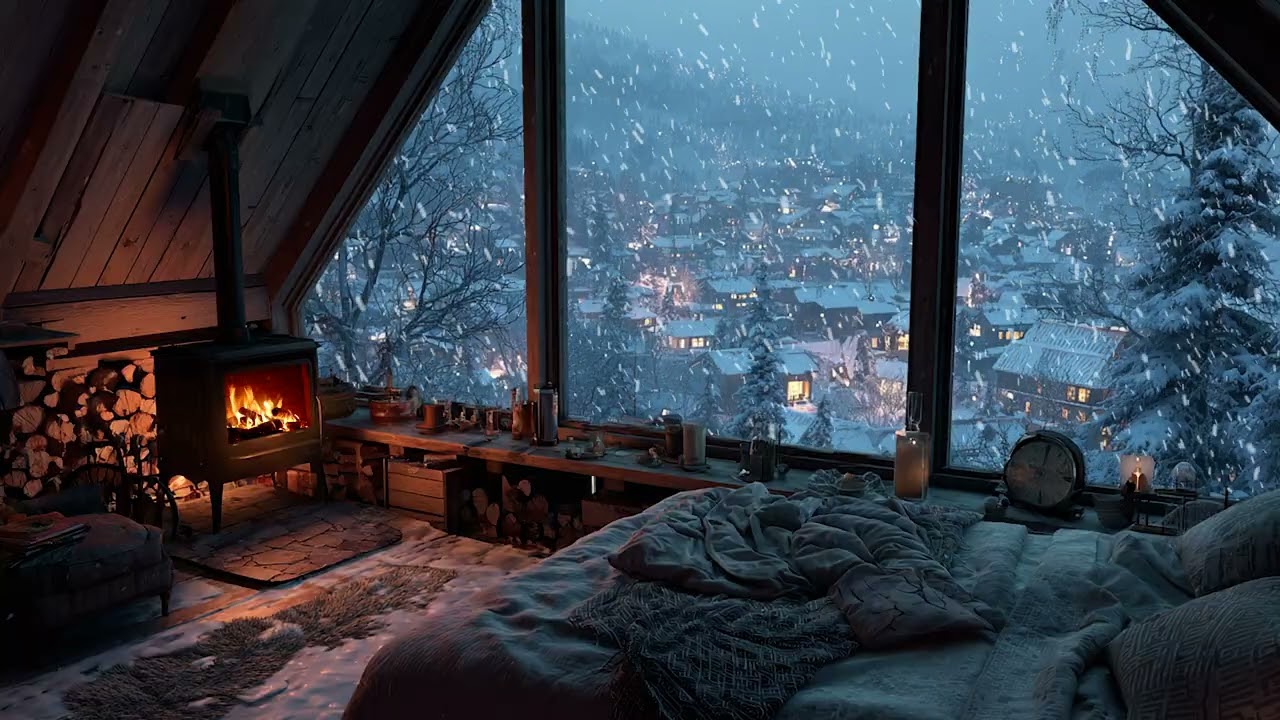 The Whisper of Winter Wind Beyond a Calm and Gentle Bedroom Light | Calm Valley Deep Relaxation