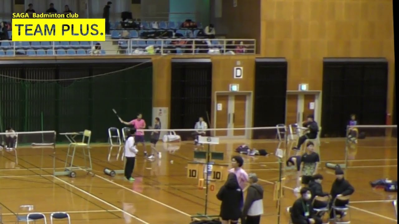 2026.2.8　稗田/村岡(佐賀)・田中/目野(福岡)　第71回全九州社会人バドミントン選手権大会　一般混合ダブルス　3回戦