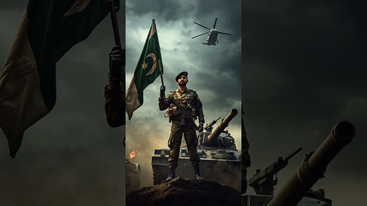 PAKISTAN ARMY FLAG IN HIS HAND HELICOPTER,TANK,#military