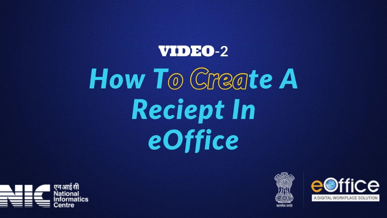 02-How To Create A Reciept In eOffice