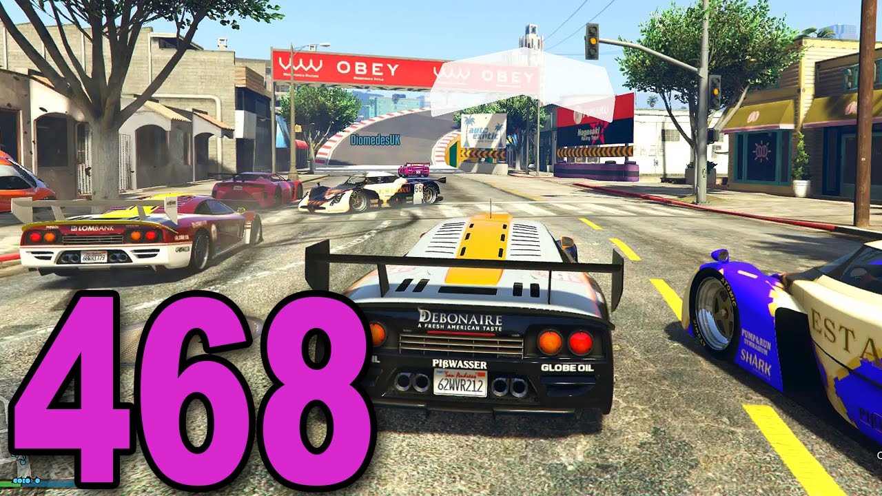 Grand Theft Auto 5 Multiplayer - Part 468 - 16 Person Stunt Race!