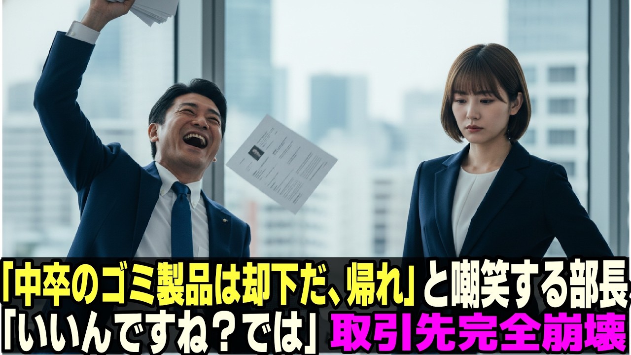最年少の私が年商10兆5000億の特許保有者だと知らない取引先エリート部長「中卒のゴミ製品は不要だ！時間の無駄だ！帰れ」私「いいんですね？では」ライバル会社と独占契約した結果。会社崩壊