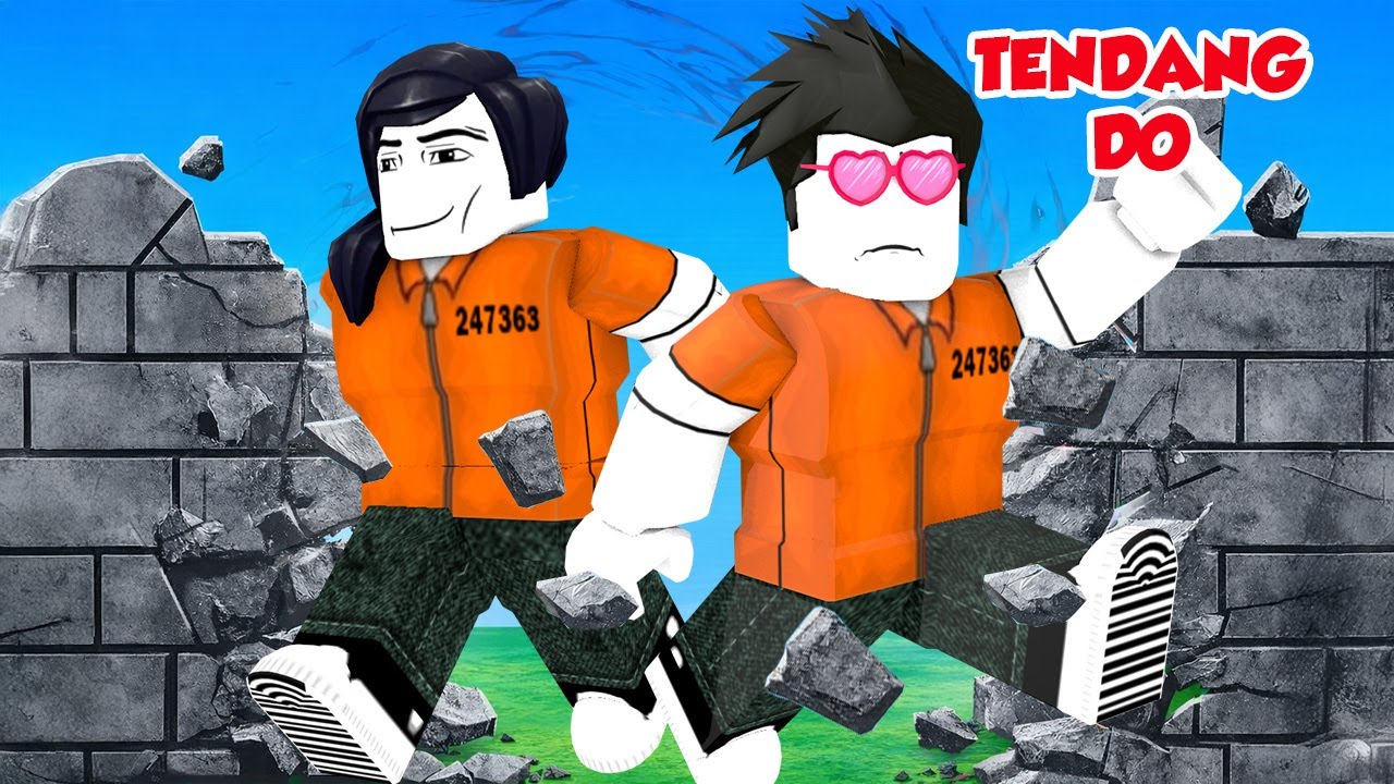 KITA TENDANG PINTU UNTUK KABUR DARI PENJARA KOCAK DI ROBLOX!!!