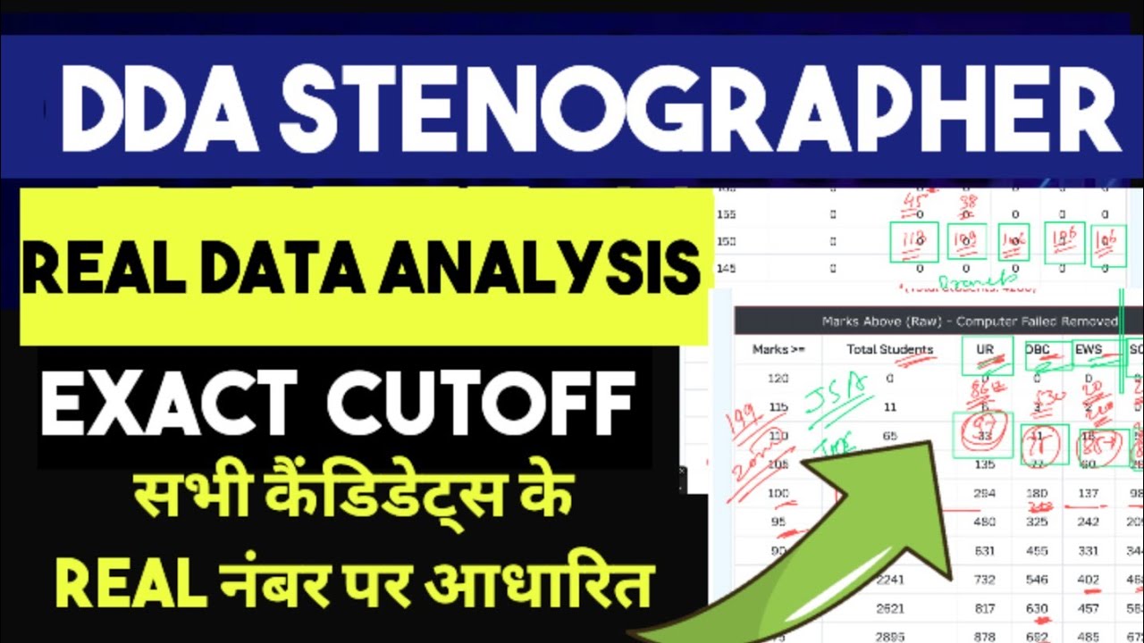 DDA STENOGRAPHER 👉 REAL DATA ANALYSIS ☑️ EXACT CUT OFF ✅ DDA STENO SKILL TEST ☑️ DDA RESULT UPDATE‼️