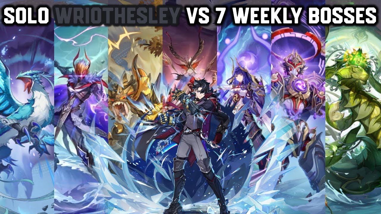 Solo C0 Wriothesley vs 7 Weekly Bosses Without Food Buff | Genshin Impact