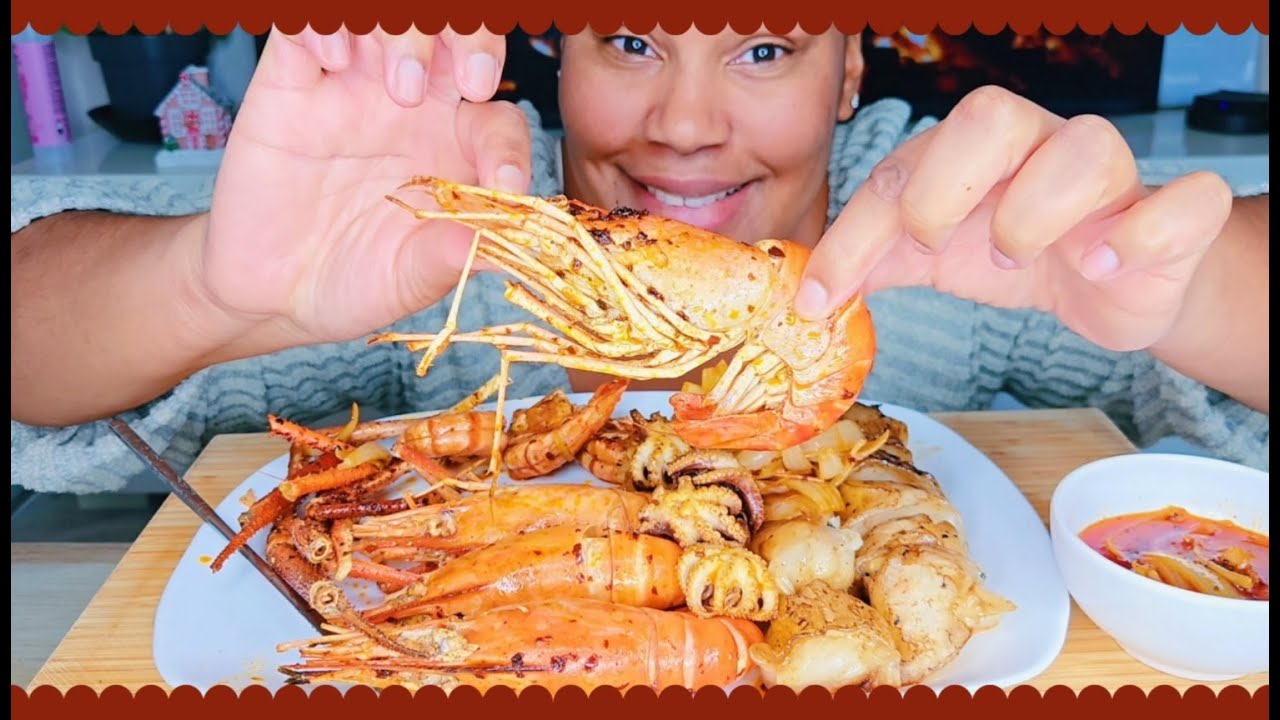 BLUE RIVER PRAWN, BABY OCTOPUS, TIGER PRAWN, SHRIMP DUMPLINGS MUKBANG
