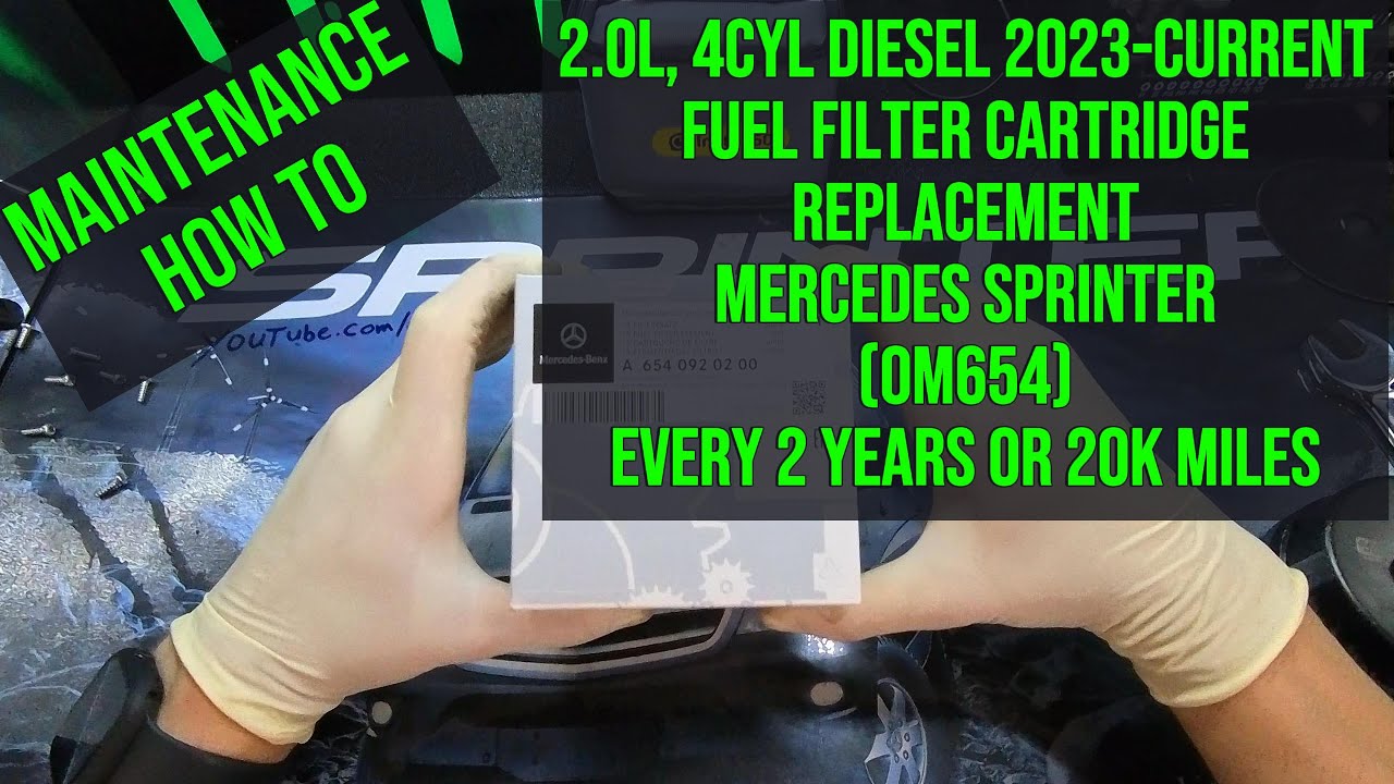 Замена картриджа топливного фильтра для дизельного двигателя Mercedes Sprinter 2.0L с 2023 г. по ...