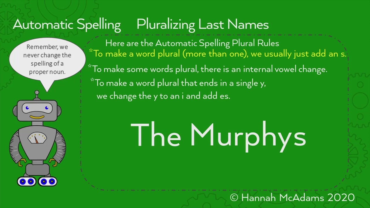 Pluralizing Last Names