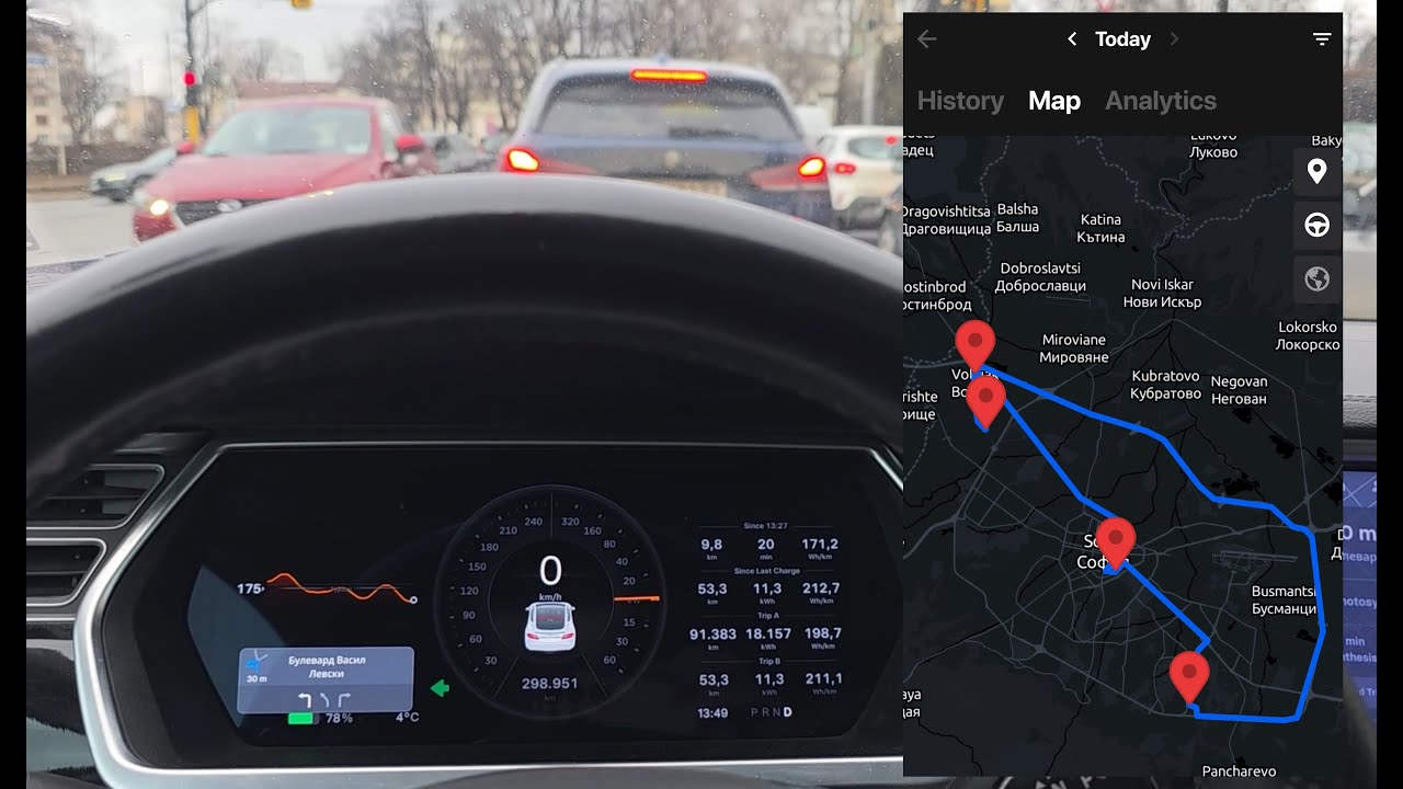Tesla SP85 :  полу-зимна обиколка на София за 1.20EUR