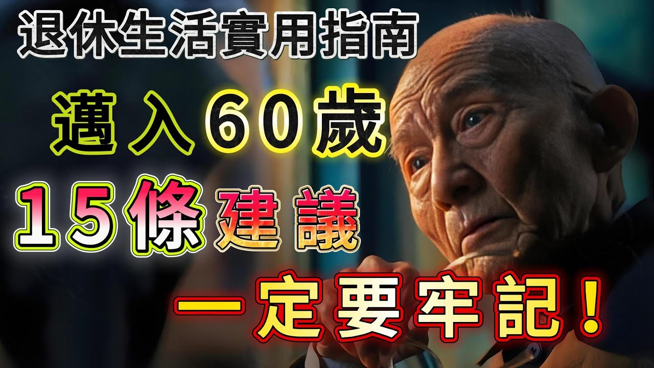 退休生活實用指南！一旦邁入60歲，這15條建議一定要牢記！#禪悟人生 #智慧 #幸福 #人生智慧 #佛学 #生活感悟 #智慧人生 #丰富人生 #正能量 #人生感悟 #励志 #心灵感悟 #能量療愈