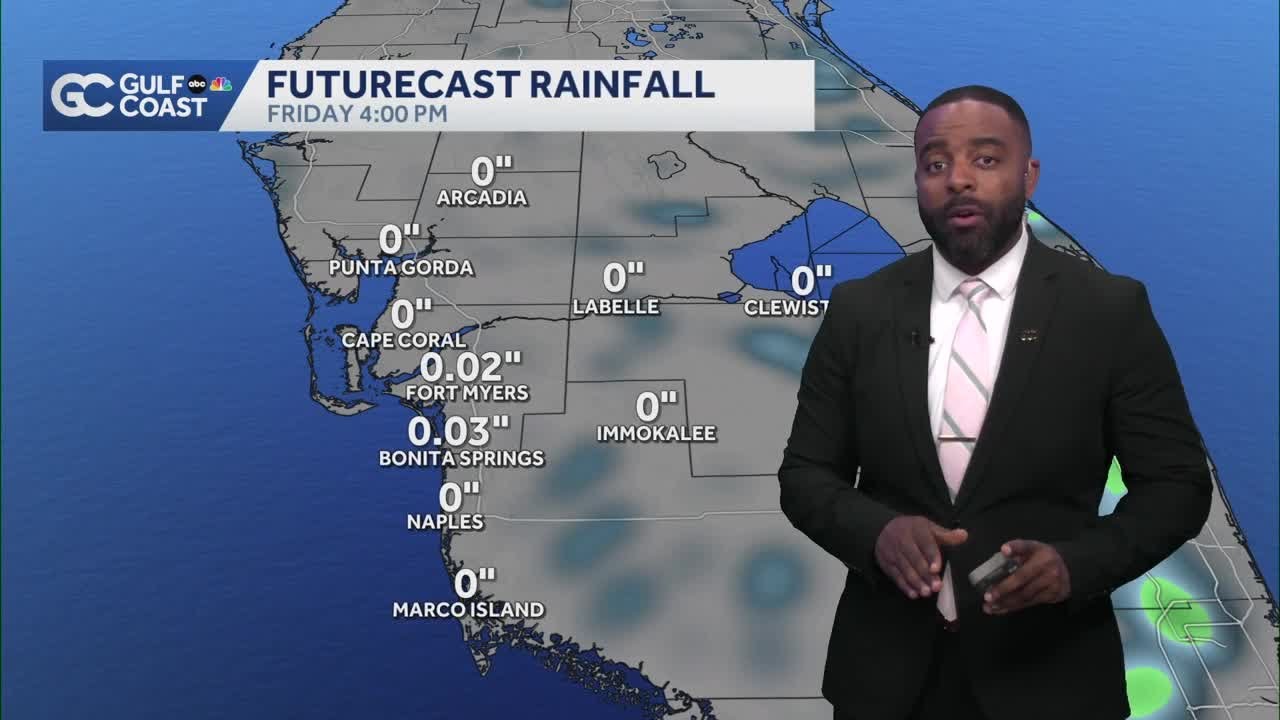Inland showers and storms expected Friday night for the Gulf Coast