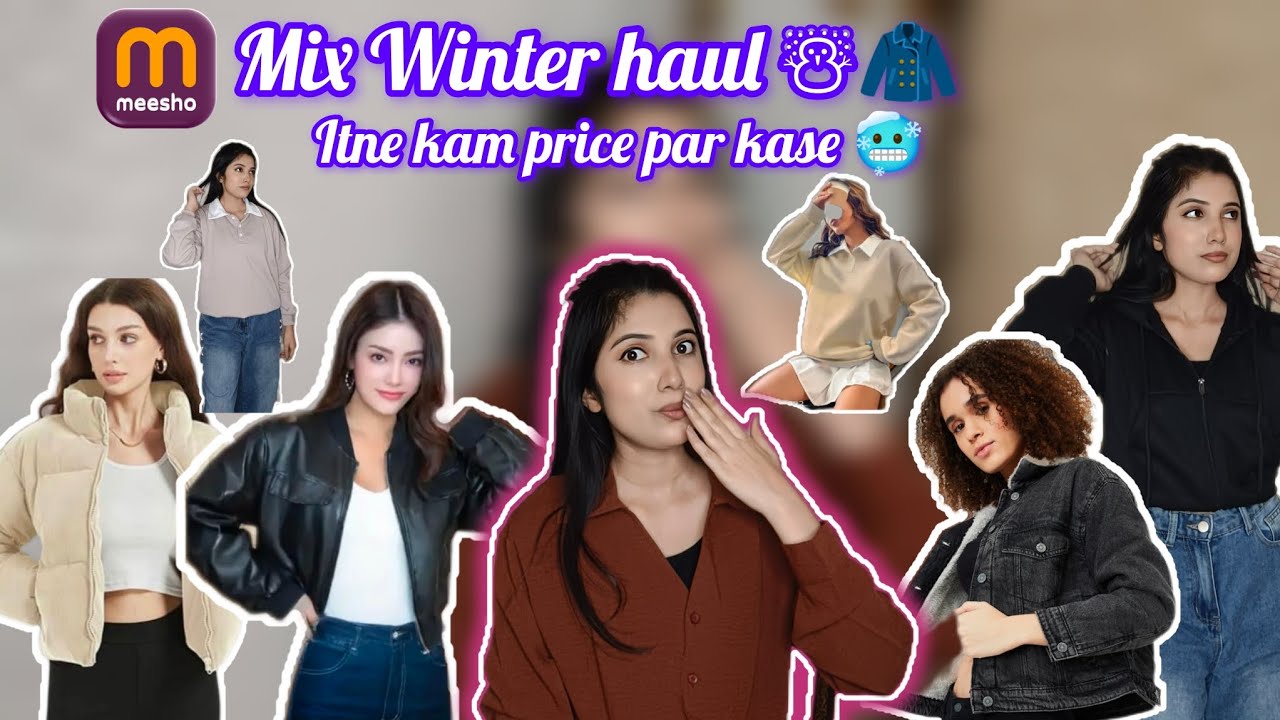 Puffer , Leather and Sweatshirt Winter meesho n Flipkart haul 🥶😍