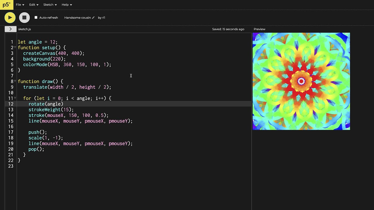 Kaleidoscope - p5.js Tutorial