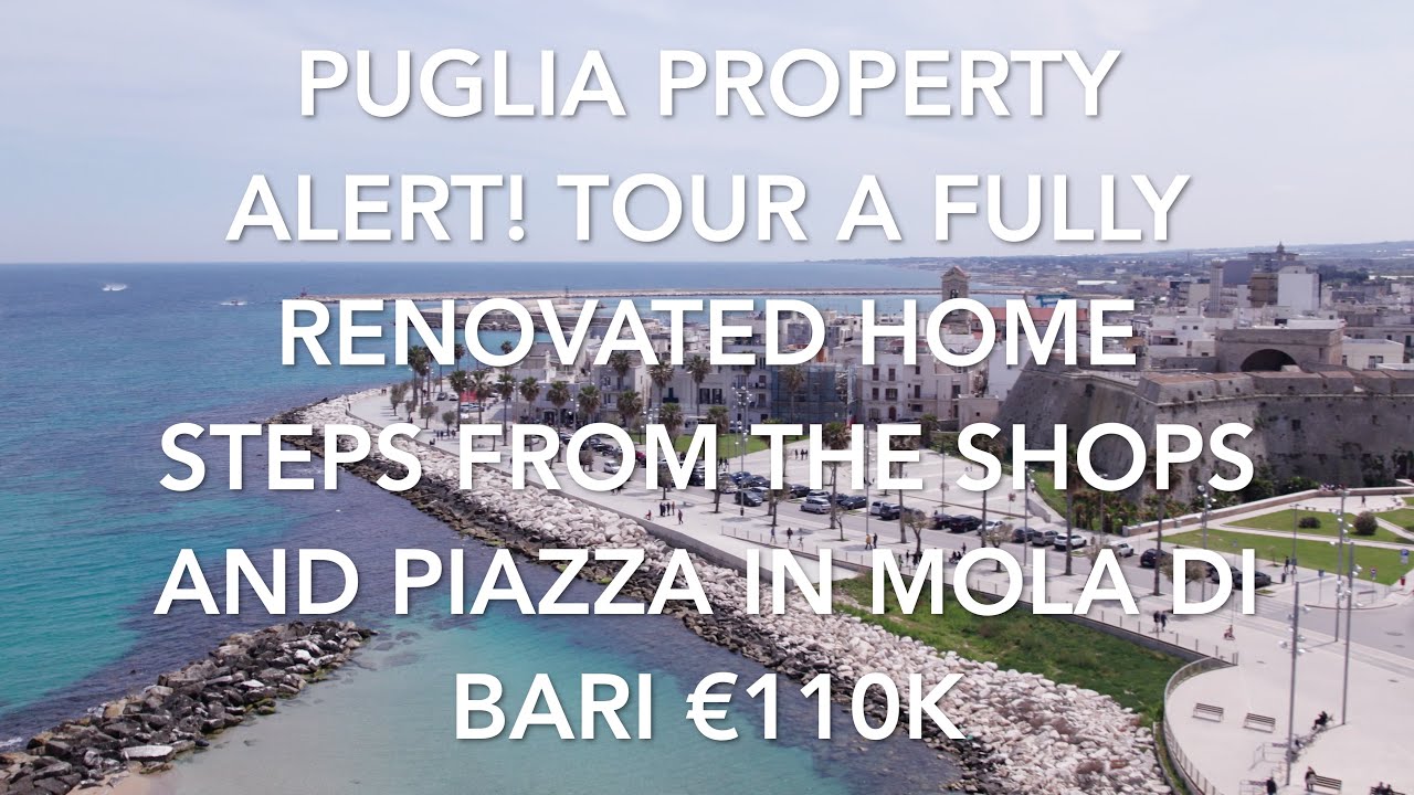 Puglia Property Alert! Home Tour, Renovated, Steps from the Shops and Piazza in Mola di Bari! €110K