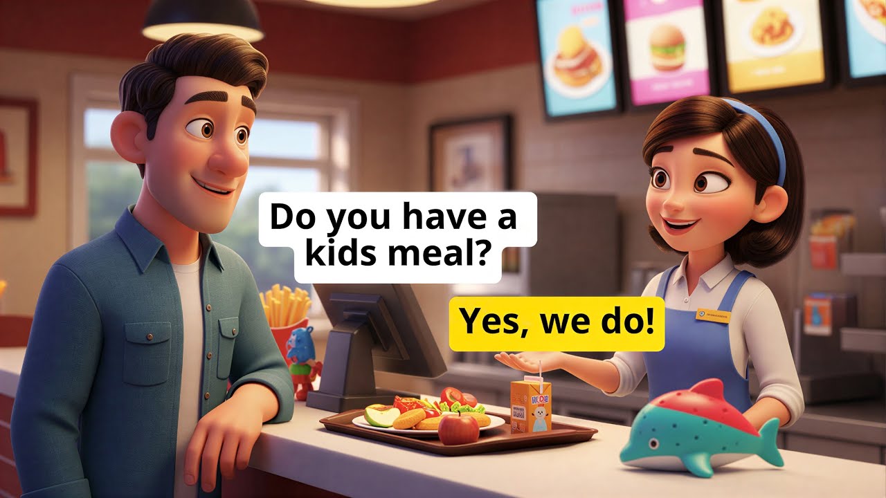 10 Easy English Conversations at Fast Food Restaurants | Real Life Dialogues (A1–A2)