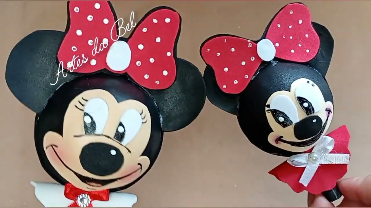 MINNIE DE E.V.A! VC PODE USAR DE VÁRIAS FORMAS, PONTEIRA DE LAPIS, CHAVEIRO, TOPO DE BOLO...
