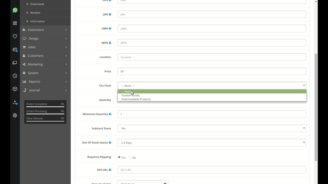 Opencart Add New Product Tutorial