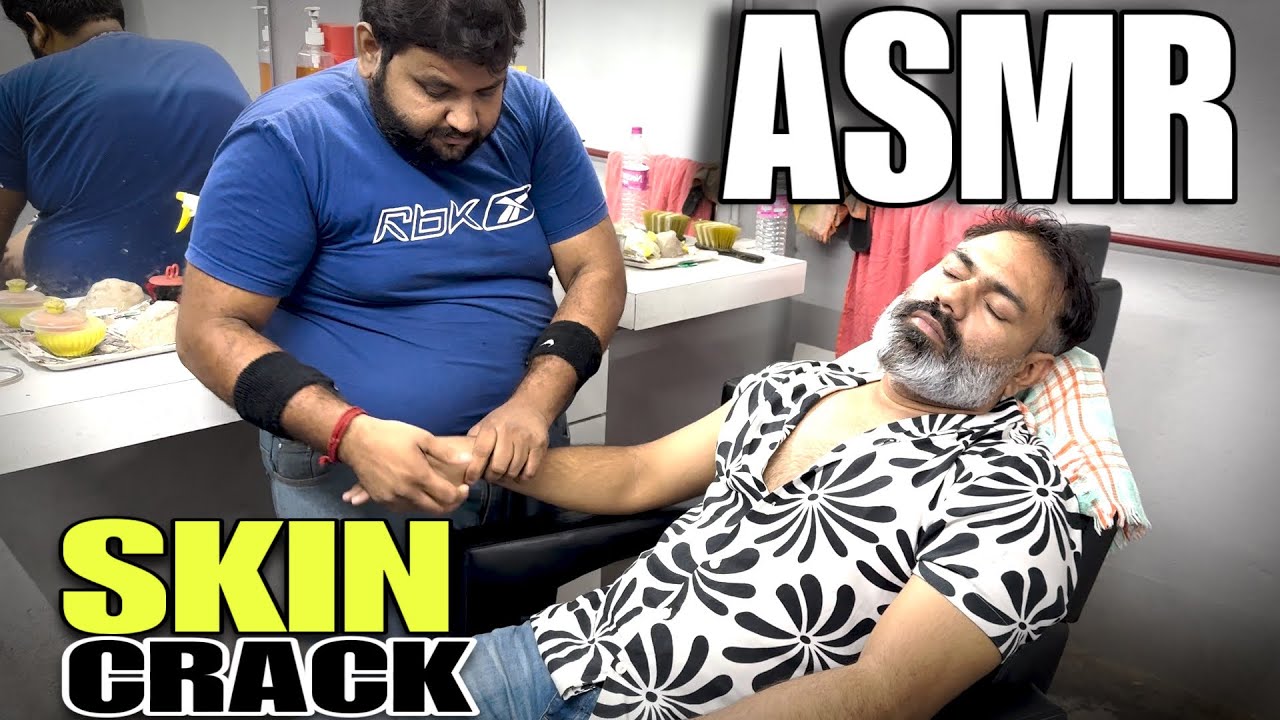 Skin cracking head massage by Indian barber Shamboo  ASMR massage, Neck cracking