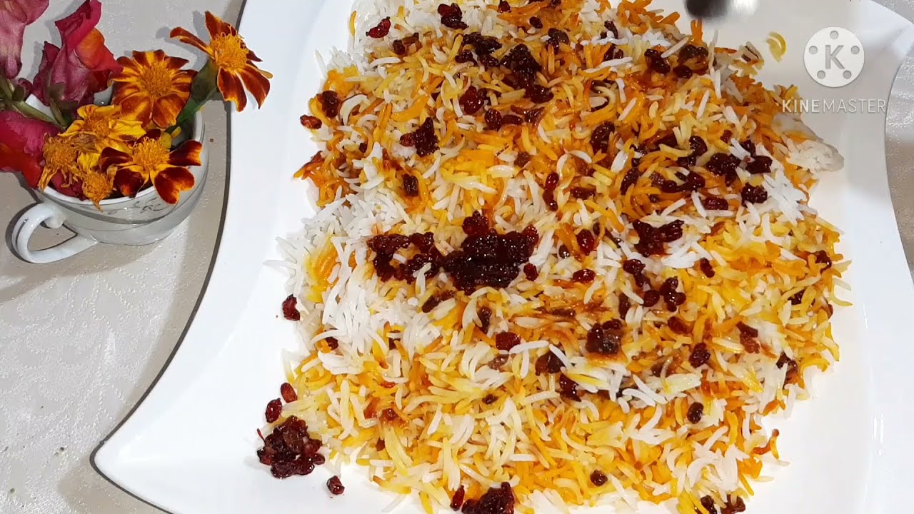 رز بالرمان والزعفران على الطريقه الايرانيه