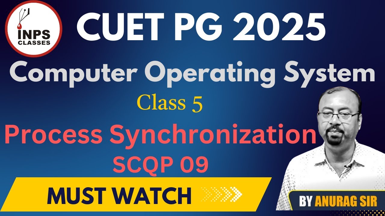 📌 Operating System - Chapter 05: Process Synchronization (Part 1)🎯 CUET PG 2025 | SCQP 09 | INPS
