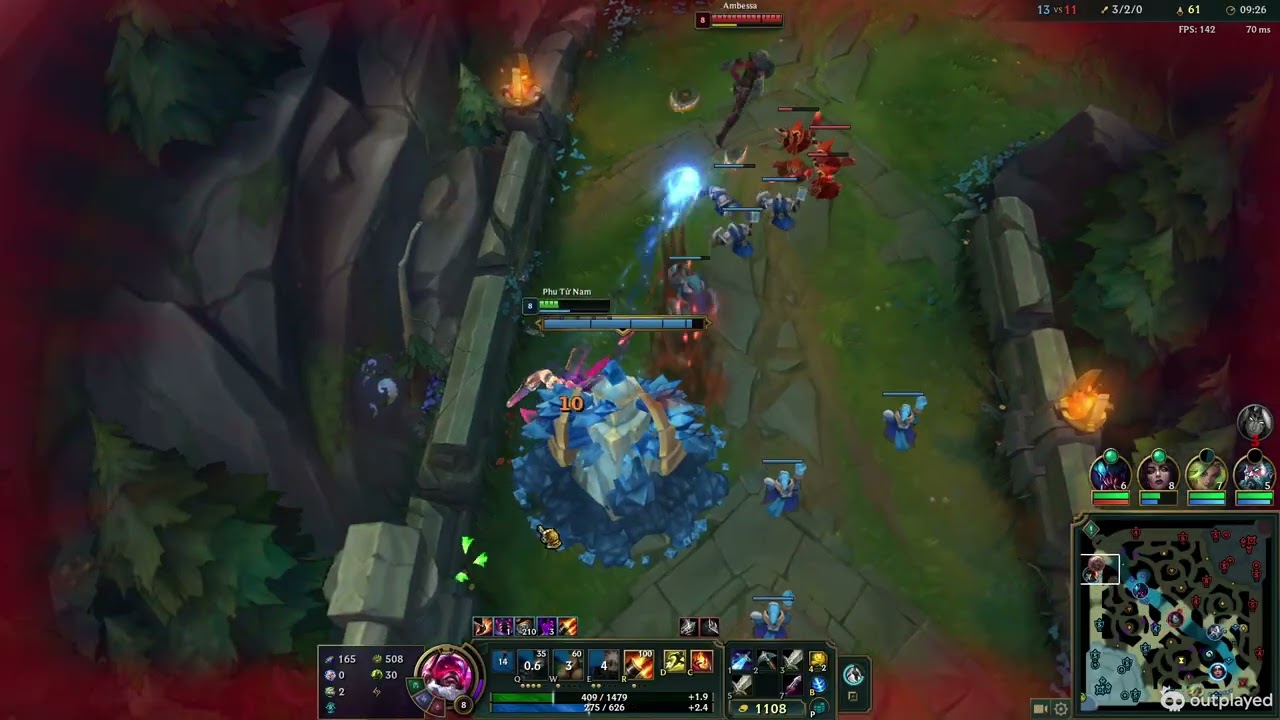 gangplank vs ambessa rank hàn build lưỡi hái công phá maxx sát lực đẩy trụ