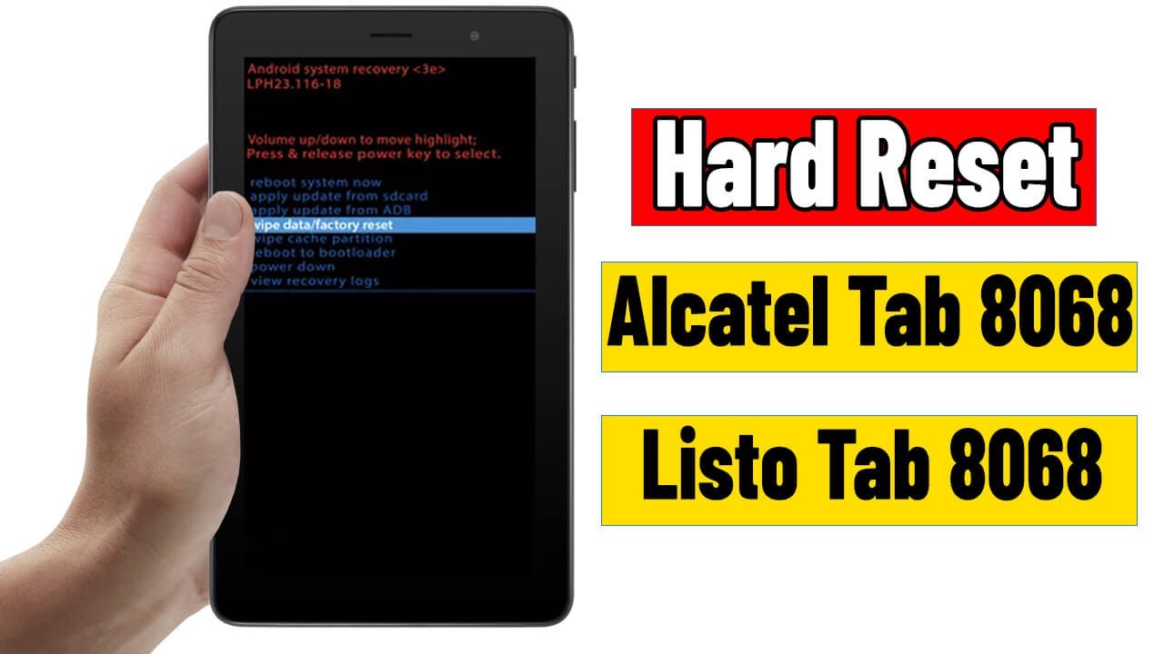 Alcatel Tab 8068 Hard Reset | listo 8068 hard reset | Factory Reset Alcatel 8068 & Unlock Password