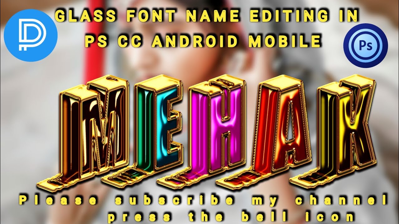 new glass font editing 2022 | name editing tutorial | ps touch editing tutorial | fardeen designer
