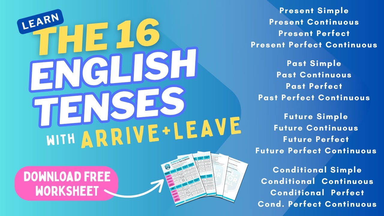 Master the 16 English Tenses with ARRIVE + LEAVE | Learn When & How to Use Them with examples!