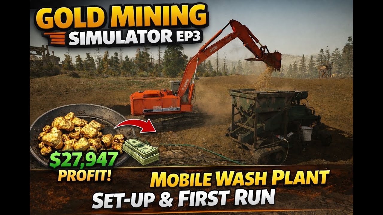 Gold Mining Simulator EP3 | Full Tier 2 Mobile Wash Plant Set-up & First Run!
