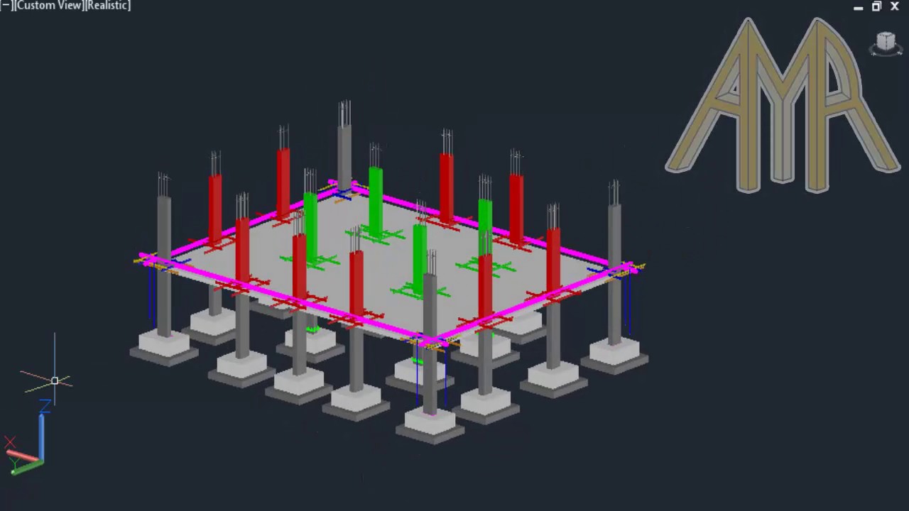 64-توقيع أعمدة الدور المتكرر 3D