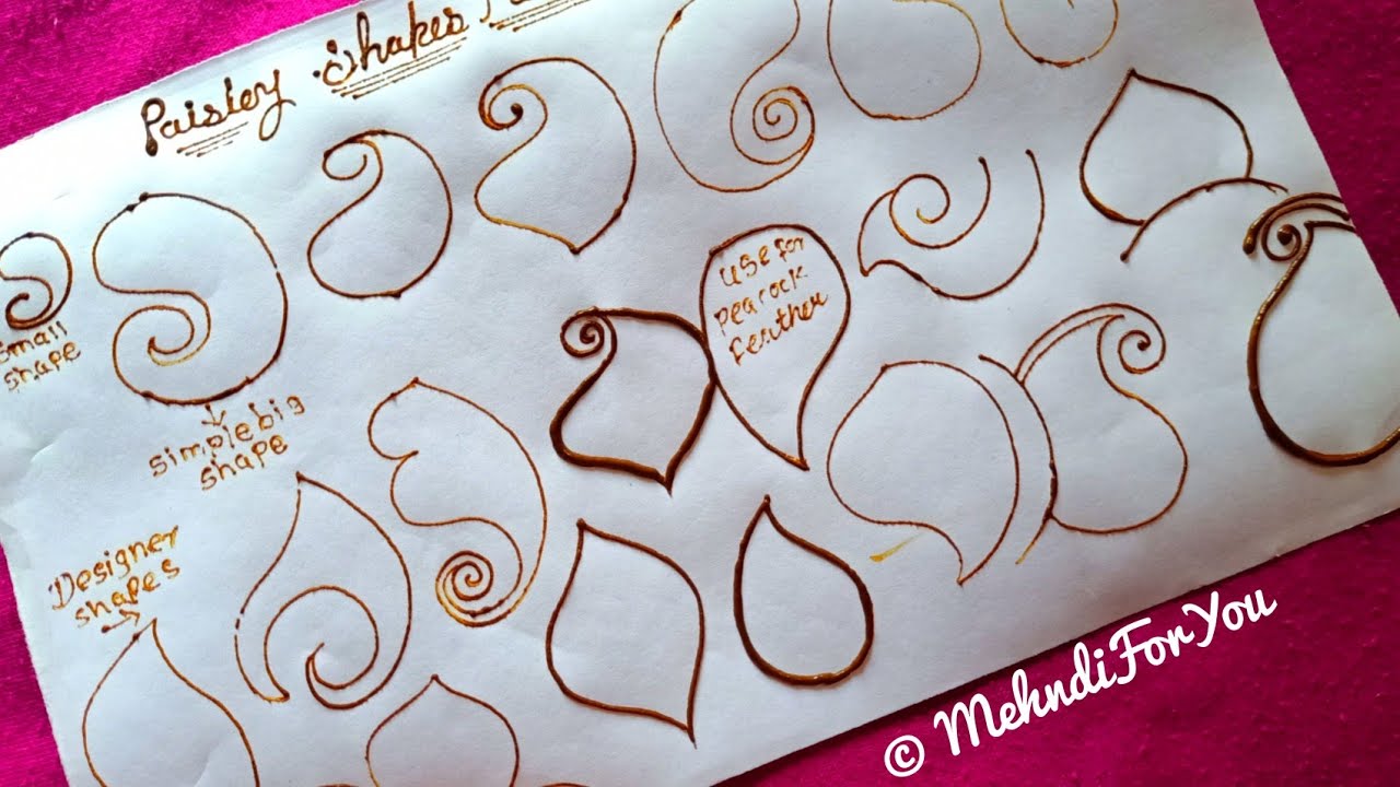 Beginners mehndi design :- very basic paisley shapes mehndi design for beginners